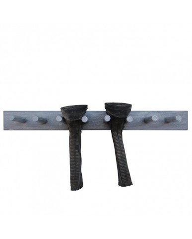 Reclaimed Wooden Boot & Wellie Wall Rack - Goose Grey