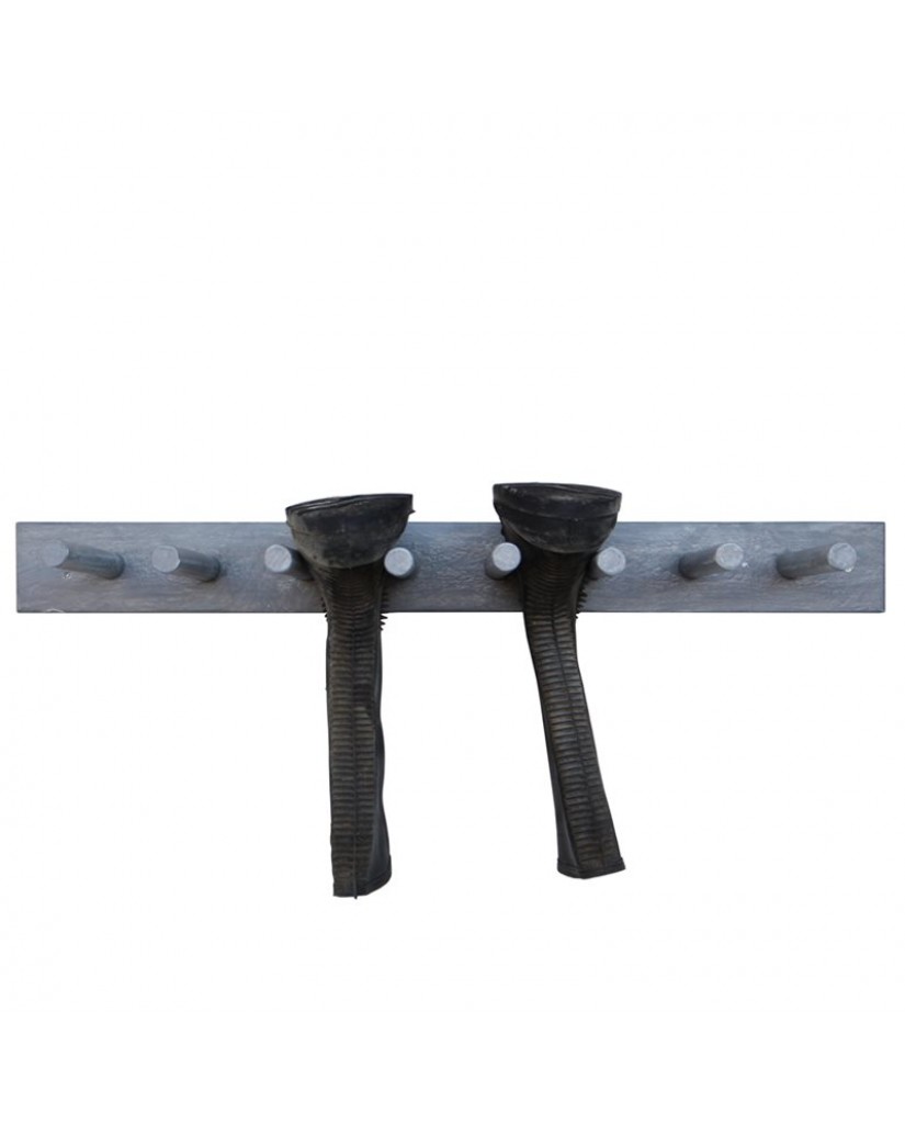 Reclaimed Wooden Boot & Wellie Wall Rack - Goose Grey