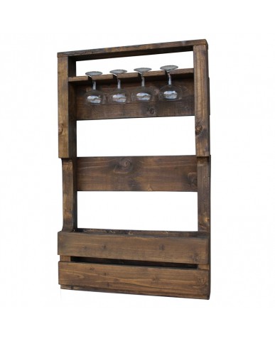 Handmade reclaimed Solid Wood Rustic Wine Rack - Medium Oak