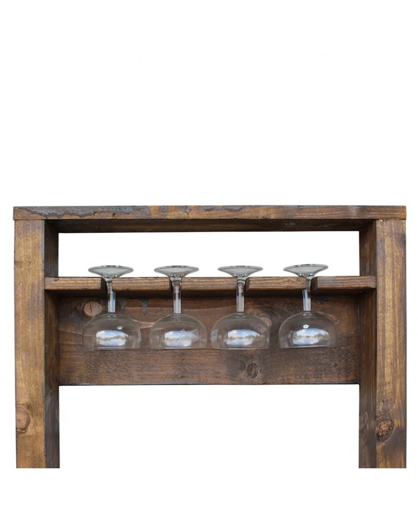 Handmade reclaimed Solid Wood Rustic Wine Rack - Medium Oak