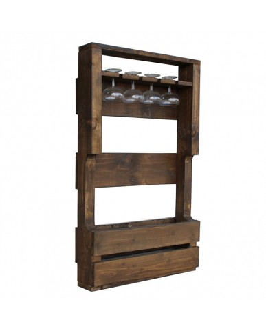 Handmade reclaimed Solid Wood Rustic Wine Rack - Medium Oak