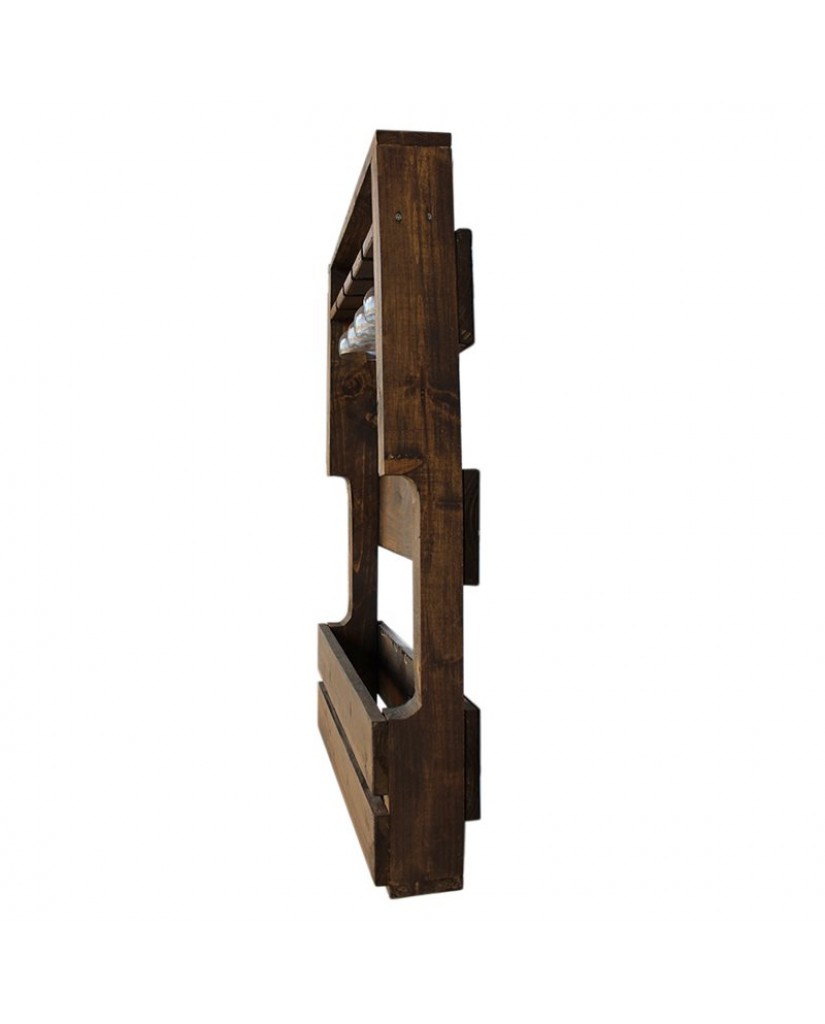 Handmade reclaimed Solid Wood Rustic Wine Rack - Medium Oak