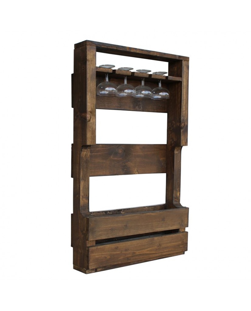 Handmade reclaimed Solid Wood Rustic Wine Rack - Medium Oak