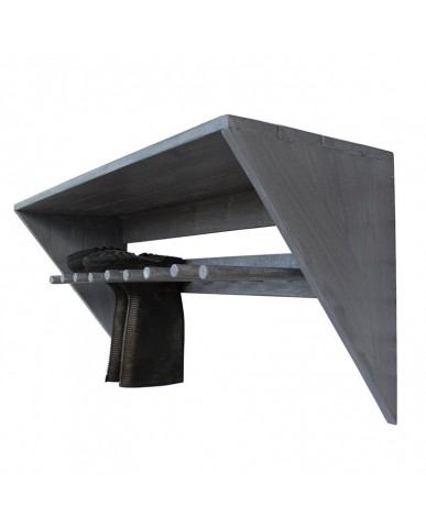 Reclaimed Wooden Boot & Wellie Canopy Shelf Wall Rack - Goose Grey