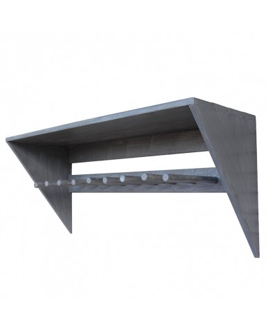 Reclaimed Wooden Boot & Wellie Canopy Shelf Wall Rack - Goose Grey