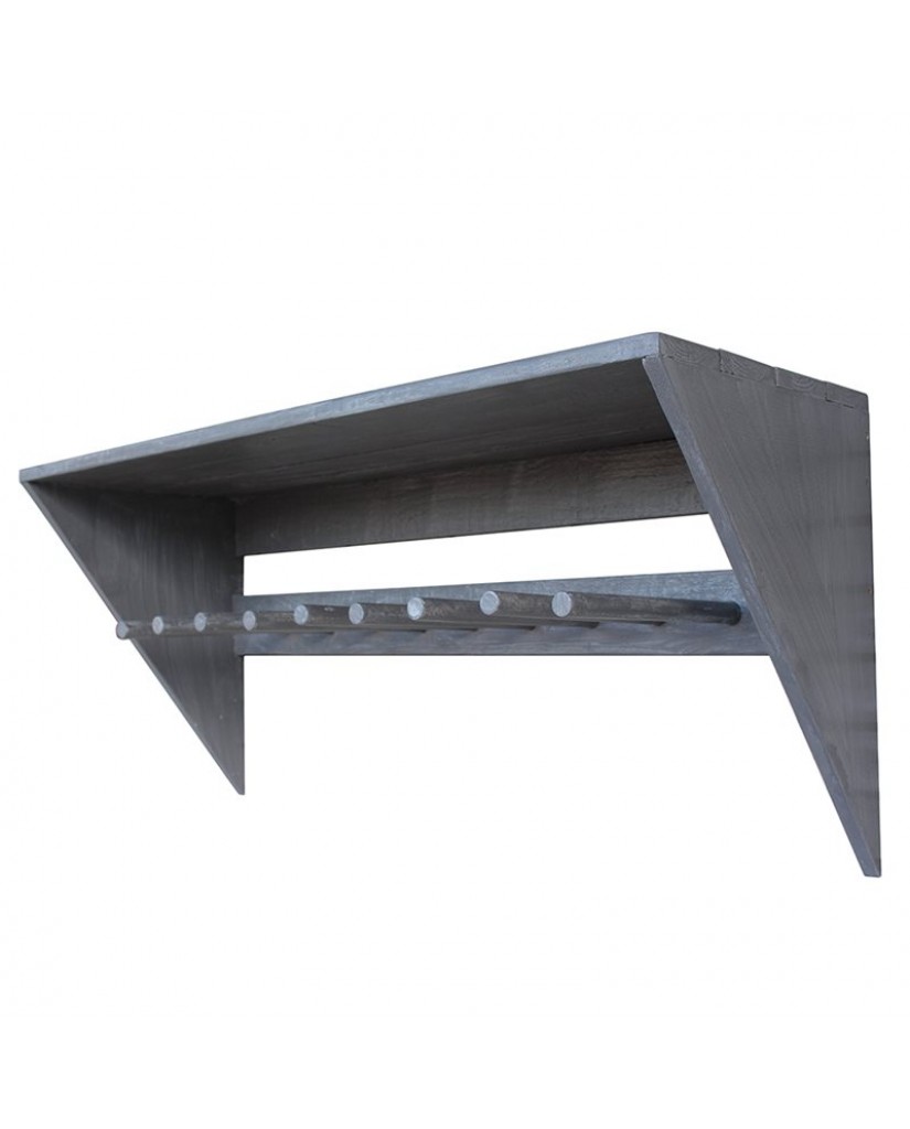 Reclaimed Wooden Boot & Wellie Canopy Shelf Wall Rack - Goose Grey