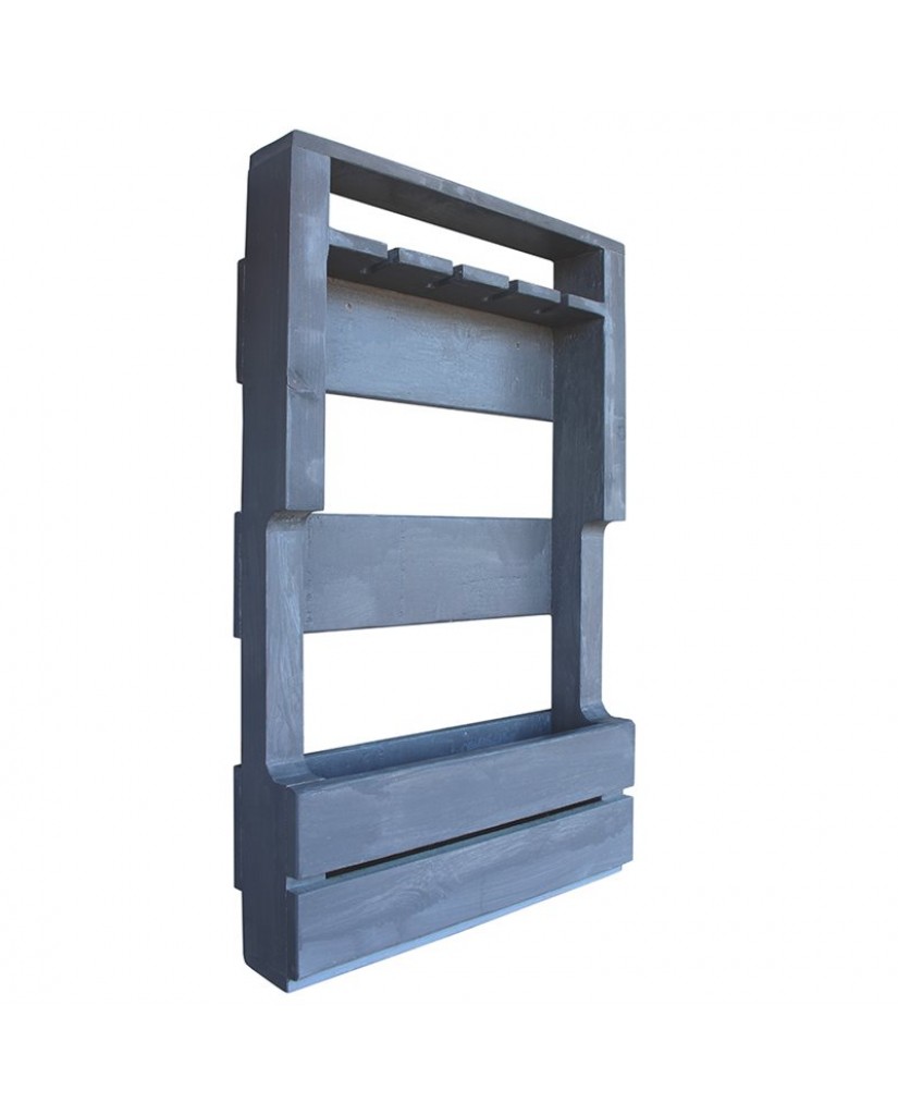 Handmade Reclaimed Solid Wood Rustic Wine Rack - Goose Grey